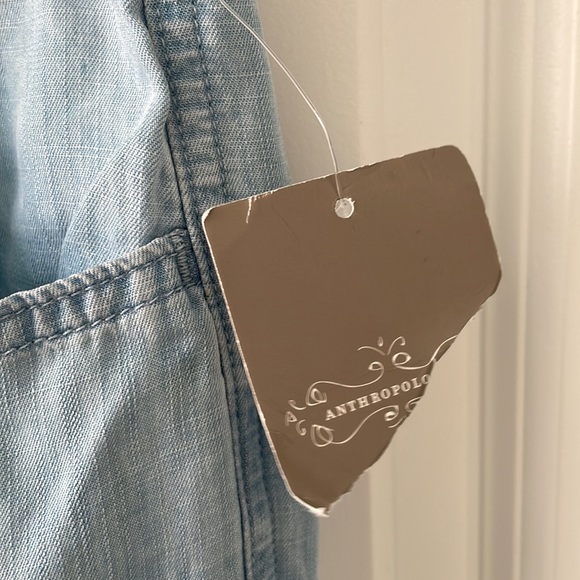 Anthropologie Cloth & Stone Chambray Wide Leg Pants - Picture 6 of 8